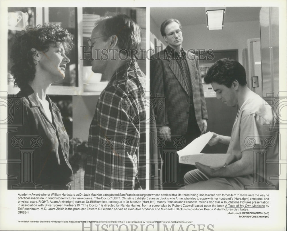 1991 Press Photo William hurt and Adam Arkin act in &quot;The Doctor&quot; television show - Historic Images