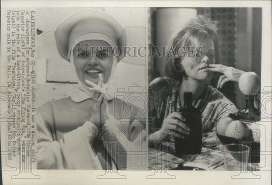 1968, Actress Madeleine Sherwood in two very different roles - Historic Images
