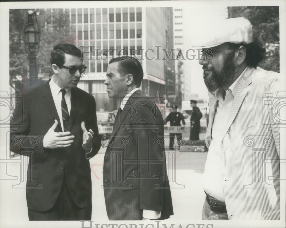 1966, Producer Hubbell Robinson talks with producer Marc Merson - Historic Images
