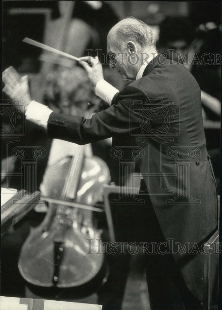 1985 Press Photo Georg Solti conducted the Chicago Symphony Monday - mjp32394 - Historic Images
