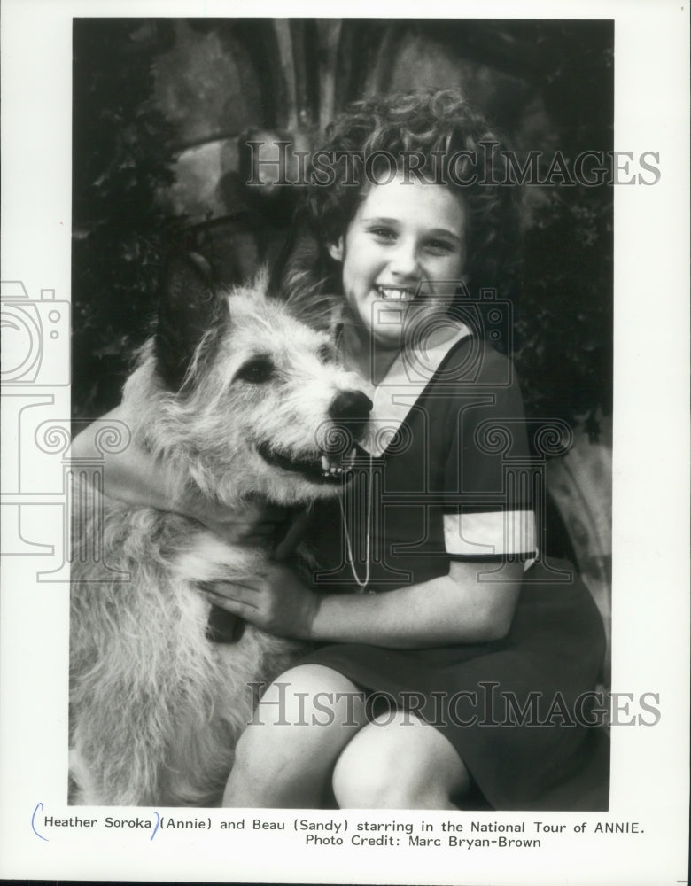 1992, Actress Heather Soroka poses with Beae, National Tour of, Annie - Historic Images