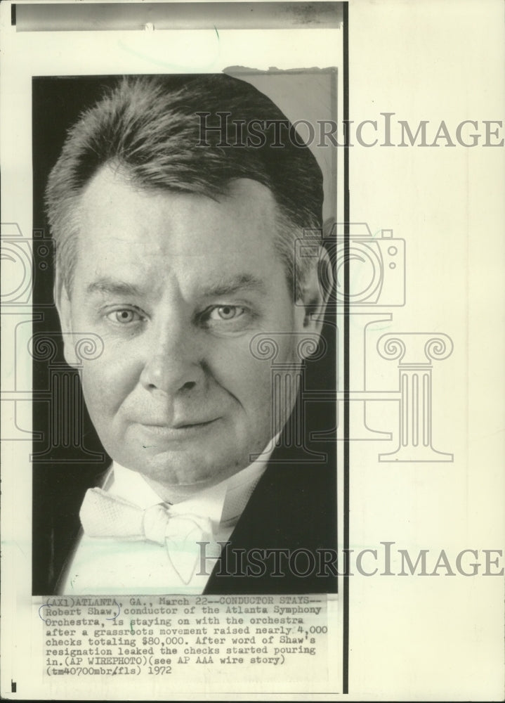 1972, Atlanta Symphony Orchestra Conductor Robert Shaw - mjp32458 - Historic Images