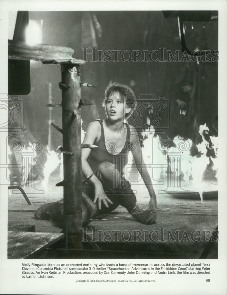 1983 Press Photo Molly Ringwald in SPACEHUNTER: ADVENTURES IN THE FORBIDDEN ZONE - Historic Images