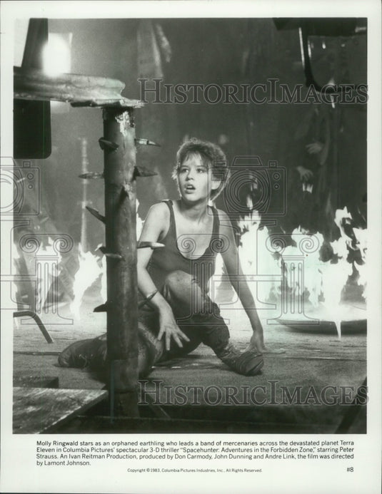 1983 Press Photo Molly Ringwald in SPACEHUNTER: ADVENTURES IN THE FORBIDDEN ZONE - Historic Images