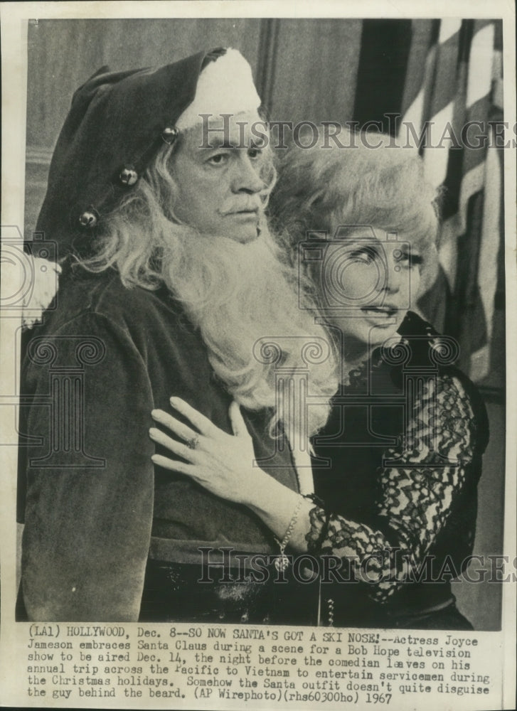 1967, Actress Joyce Jameson and Bob Hope as Santa Claus - mjp32803 - Historic Images