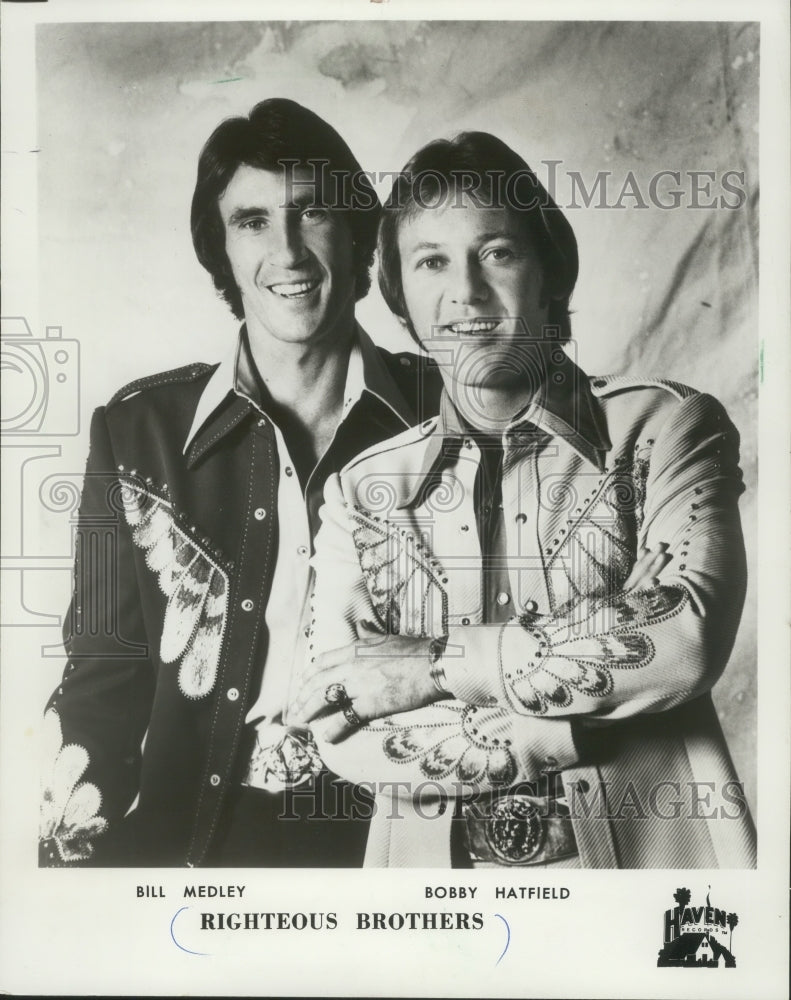 1977 Press Photo Bill Medley and Bobby Hatfiled are the Righteous Brothers- Historic Images