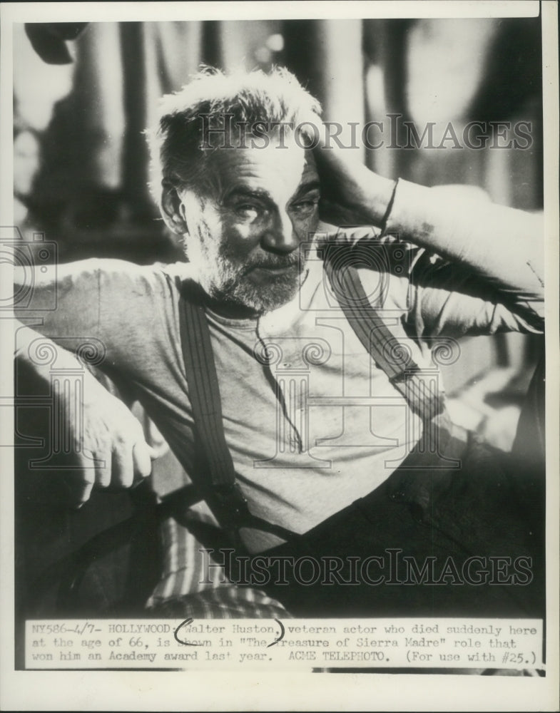 1958 Press Photo Walter Huston In "The Treasure Of Sierra Madre" - Historic Images