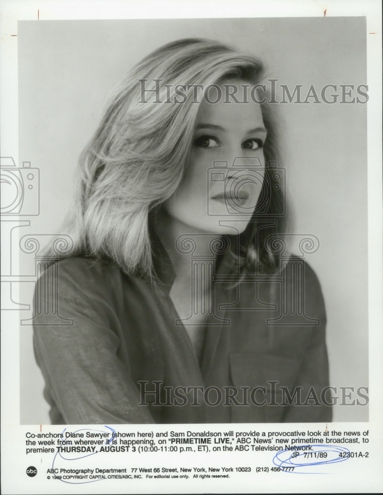 1989, Diane Sawyer co-anchors "Primetime Live" with Sam Donaldson - Historic Images