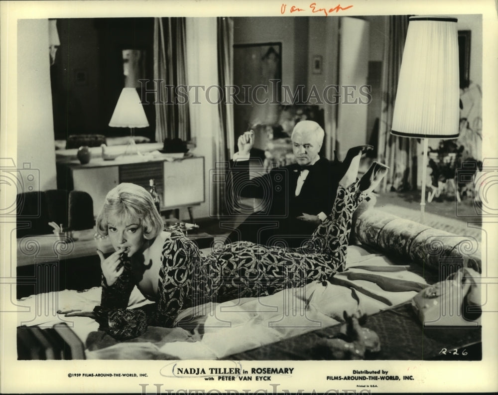 1959, Nadja Tiller & Peter Van Eyck star in "Rosemary" - mjp33146 - Historic Images