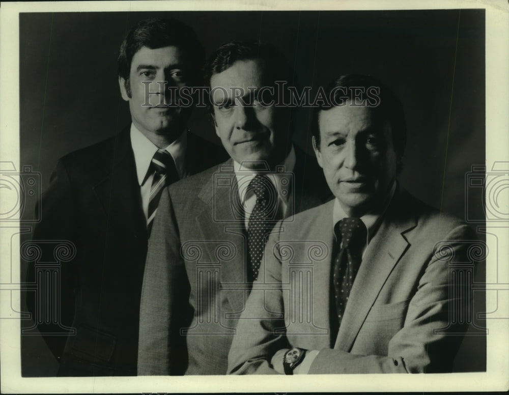 1976, Dan Rather, Morley Safer, and Mike Wallace in &quot;60 Minutes&quot; - Historic Images