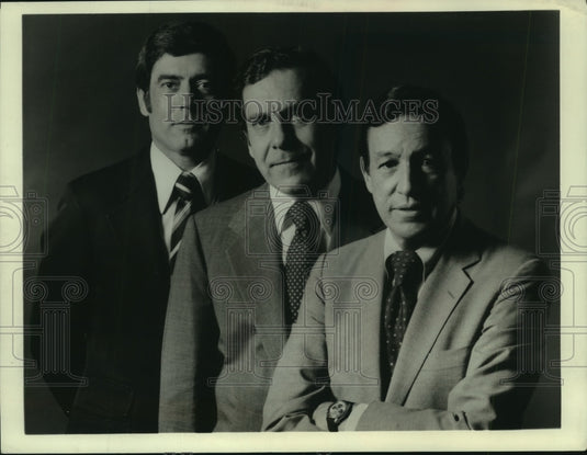 1976, Dan Rather, Morley Safer, and Mike Wallace in "60 Minutes" - Historic Images