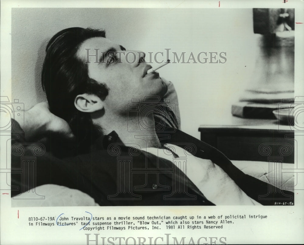 1981 Press Photo Actor John Travolta stars in "Blow Out" - mjp33311-Historic Images