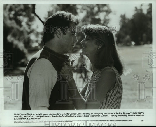 1989, John Travolta ad Kirstie Alley in "Look Who's Talking." - Historic Images