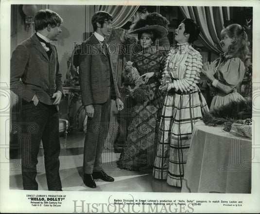 1969, "Hello, Dolly" star Barbra Streisand with co-stars. - mjp33406 - Historic Images
