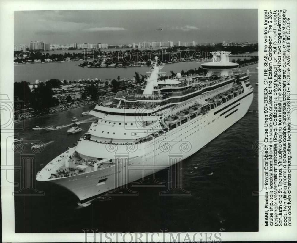 1988 Press Photo The Sovereign of the Seas, world&#39;s largest cruise ship - Historic Images