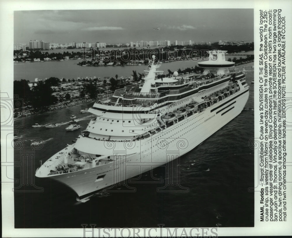 1988 Press Photo The Sovereign of the Seas, world's largest cruise ship - Historic Images