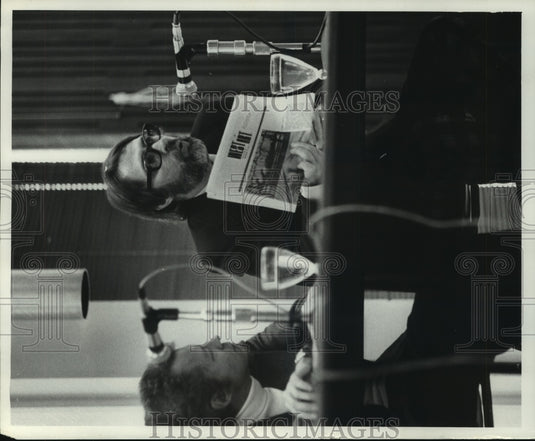 1978, Publisher, Garry Pisarek, holds up copy Midwest Art Magazine - Historic Images