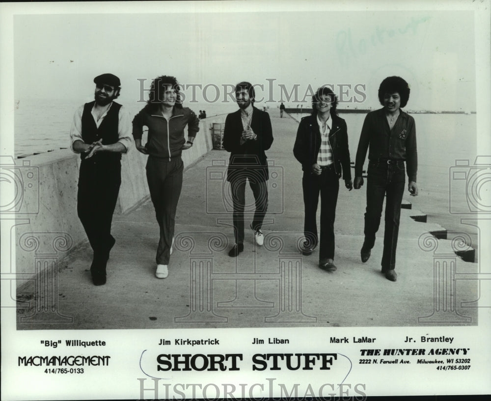 1986 Press Photo Junior. Brantley &amp; members of Short Stuff band - mjp33559 - Historic Images