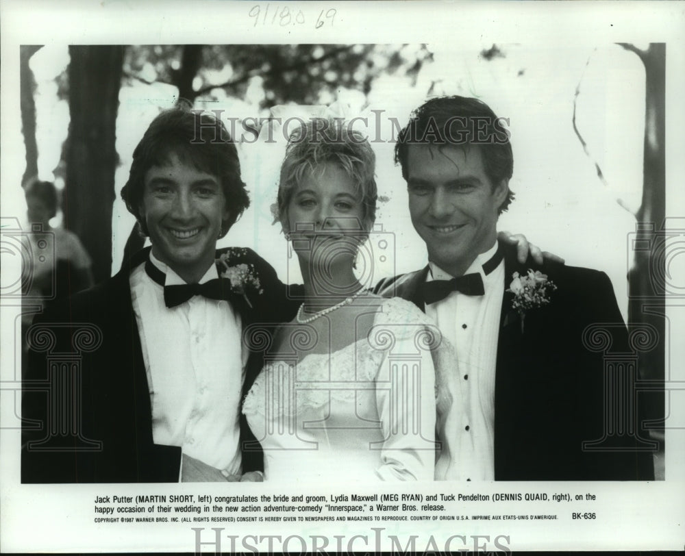 1987 Press Photo Martin Short, wedding scene, Meg Ryan, Dennis Quaid, Innerspace-Historic Images