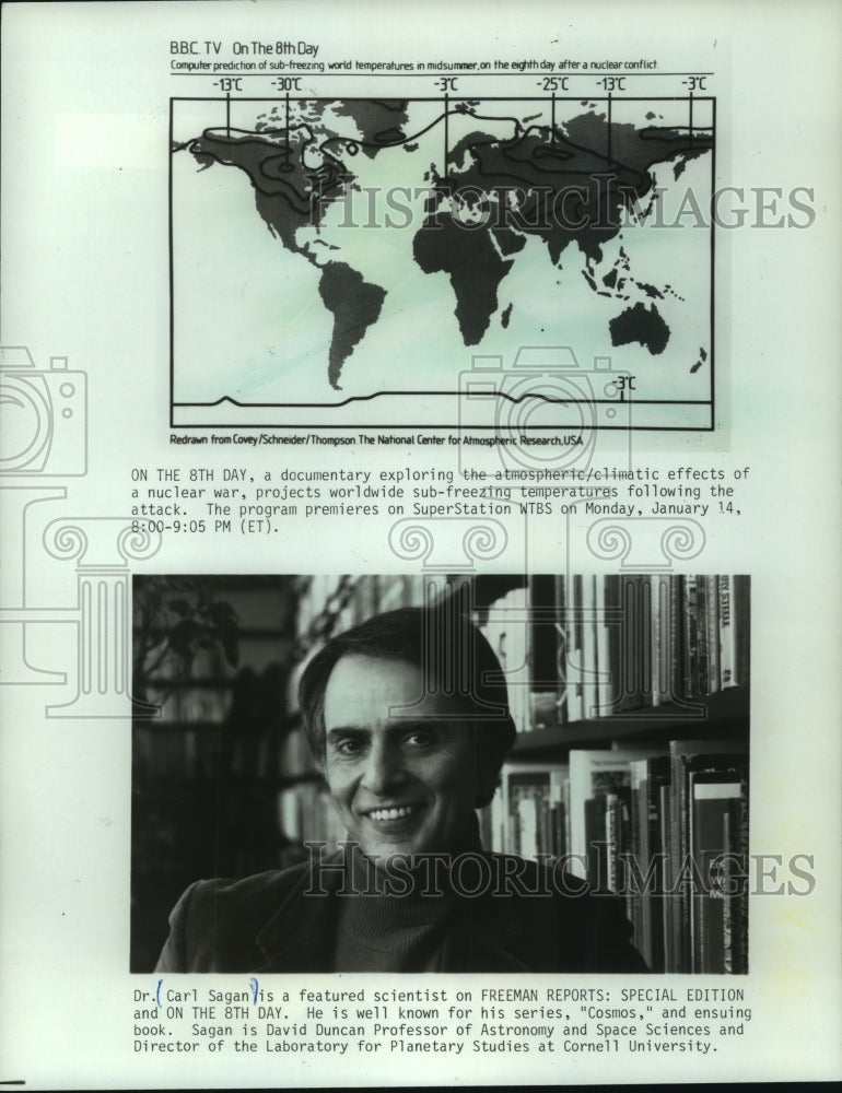 1985 Press Photo Dr. Carl Sagan to be featured on &quot;On The 8th Day&quot; - mjp33635 - Historic Images