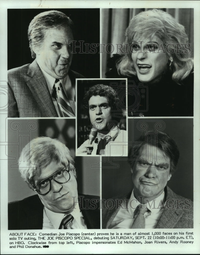 1985 Press Photo Joe Piscopo to impersonate other famous people on TV outing - Historic Images