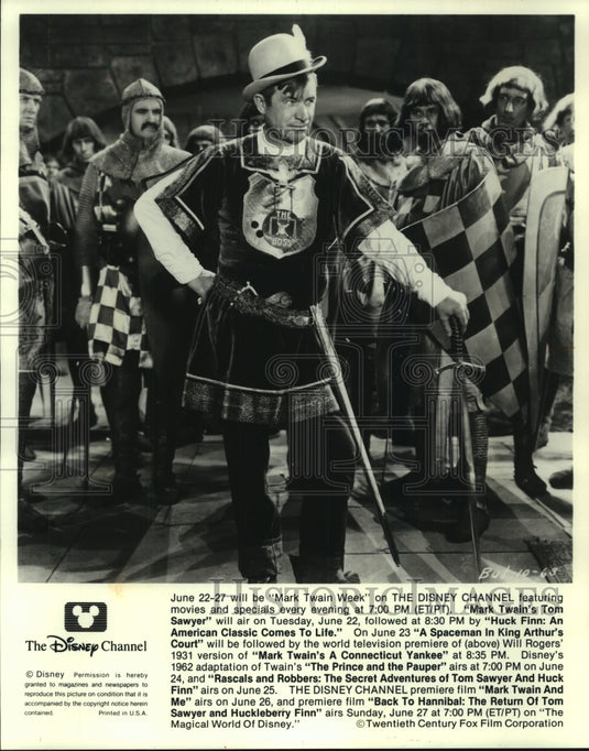 1993, Will Rogers in Mark Twain's "A Connecticut Yankee" on Disney - Historic Images