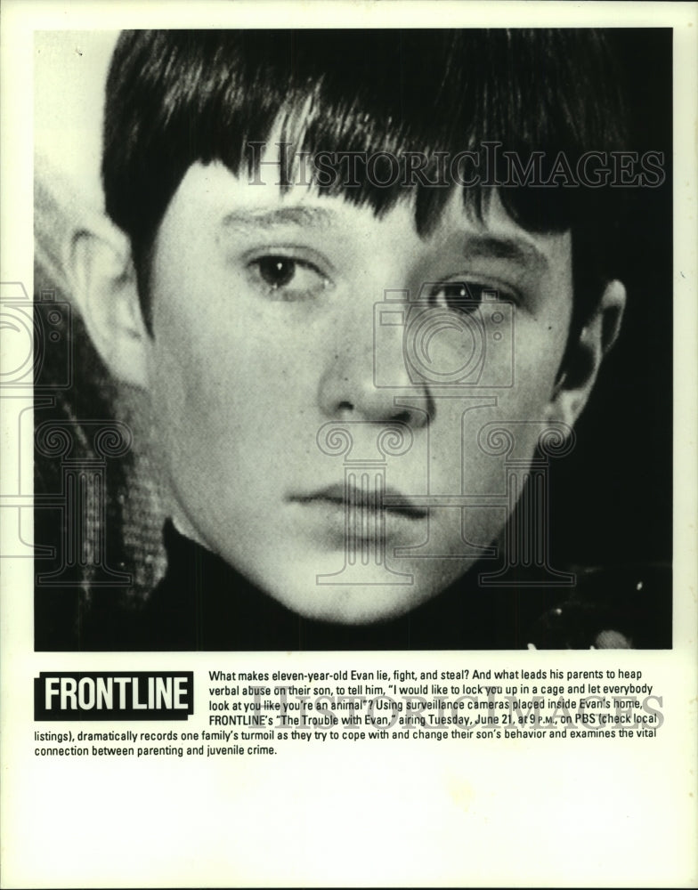 1994, &quot;The Trouble With Evan&quot;, documentary about 11-year-old Evan - Historic Images
