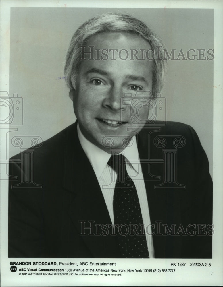 1987 Press Photo Brandon Stoddard, President of ABC Entertainment - mjp34024 - Historic Images