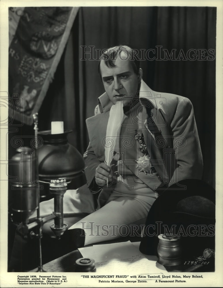1939 Press Photo Actor Akim Tamiroff in &quot;THE MAGNIFICENT FRAUD&quot; - mjp34040 - Historic Images