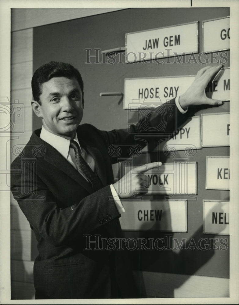 1965 Press Photo Art James hosts Fractured Phrases, on NBC. - mjp34057 - Historic Images