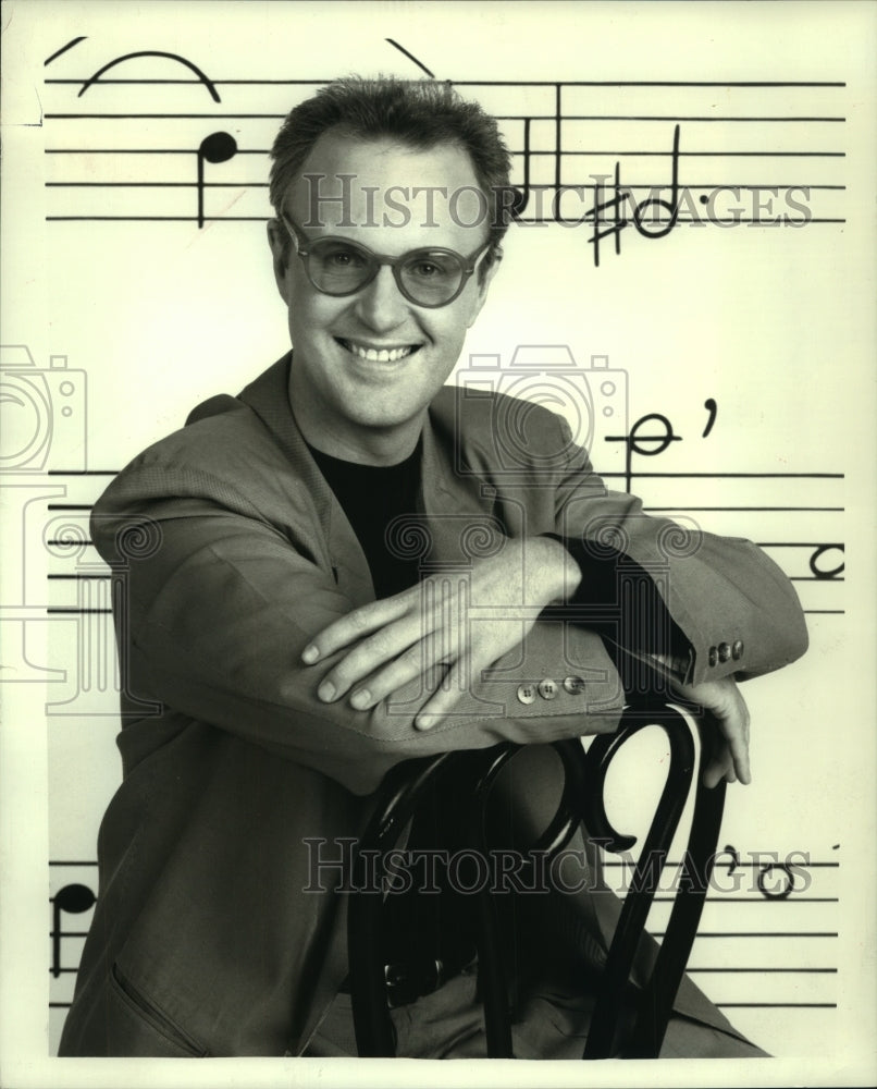 1989, Tom Scott, musical director for &quot;The Pat Sajak Show&quot; - Historic Images