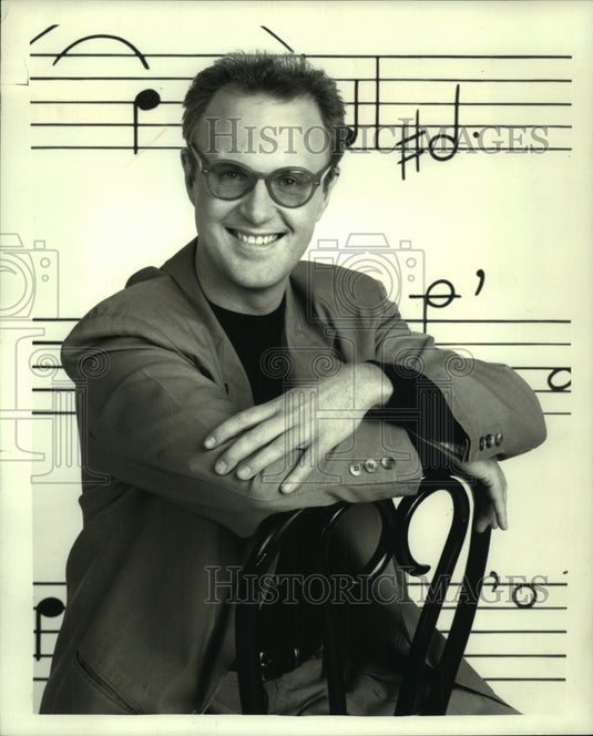 1989, Tom Scott, musical director for "The Pat Sajak Show" - Historic Images