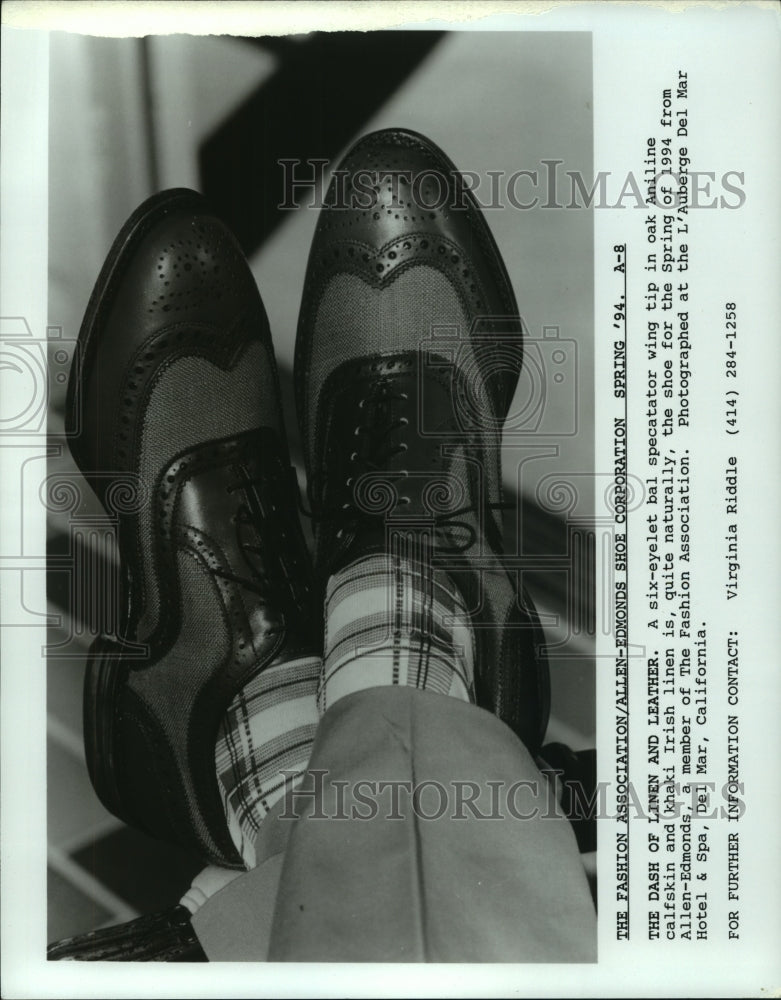 1994, Allen-Edmonds Shoe Corporation wing tip shoes - mjp34310 - Historic Images