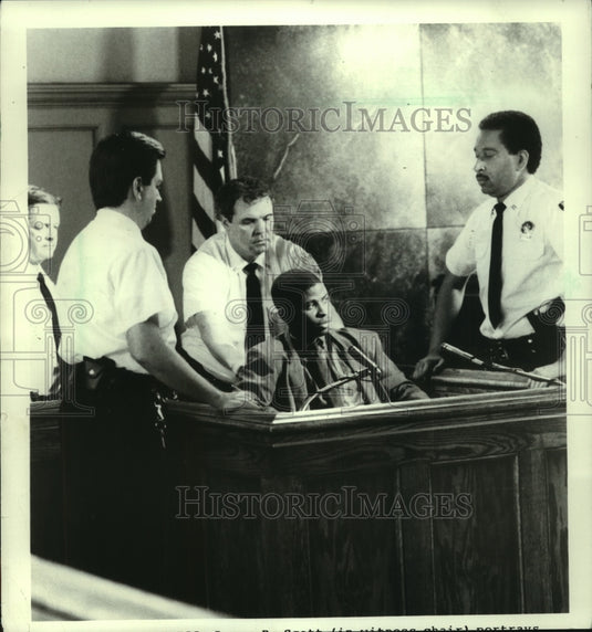 1988, Larry B. Scott as James Ramseur in THE TRIAL OF BERNHARD GOETZ - Historic Images