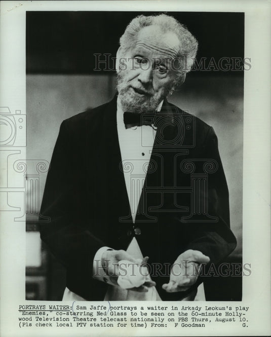 1972, Actor Sam Jaffe in the Play "Enemies" - mjp34399 - Historic Images