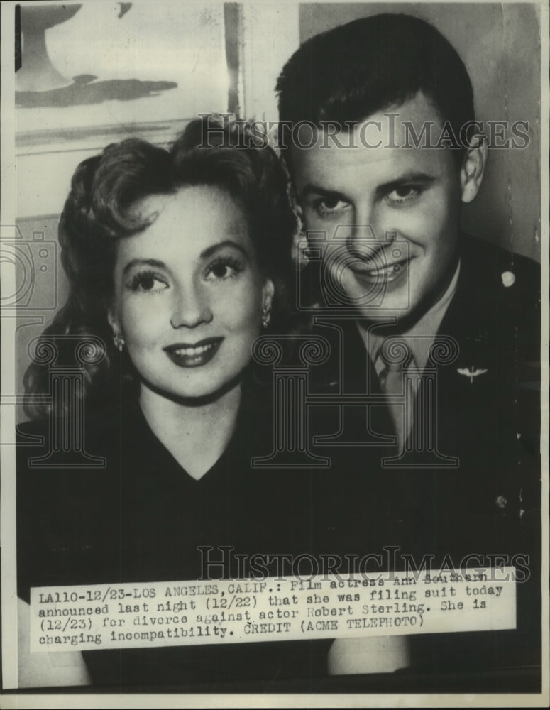 1947, Film actress Ann Sothern and actor Robert Sterling - mjp34468 - Historic Images