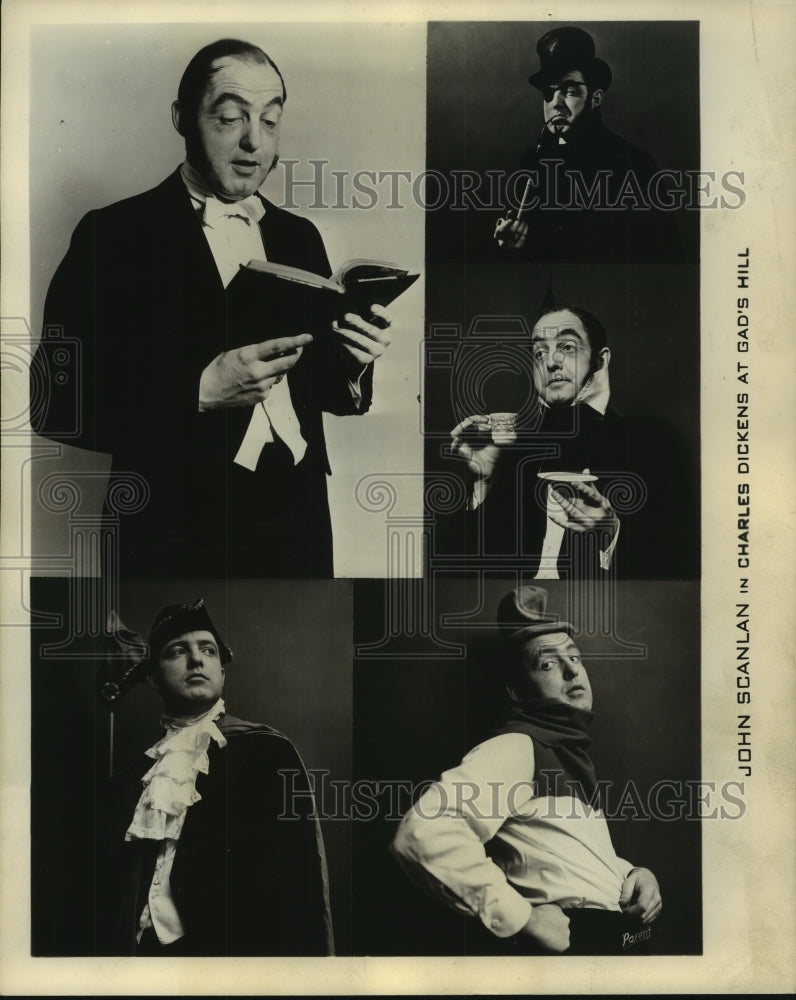 1957, Milwaukee Actor John Scanlan in CHARLES DICKENS AT GAD&#39;S HILL - Historic Images