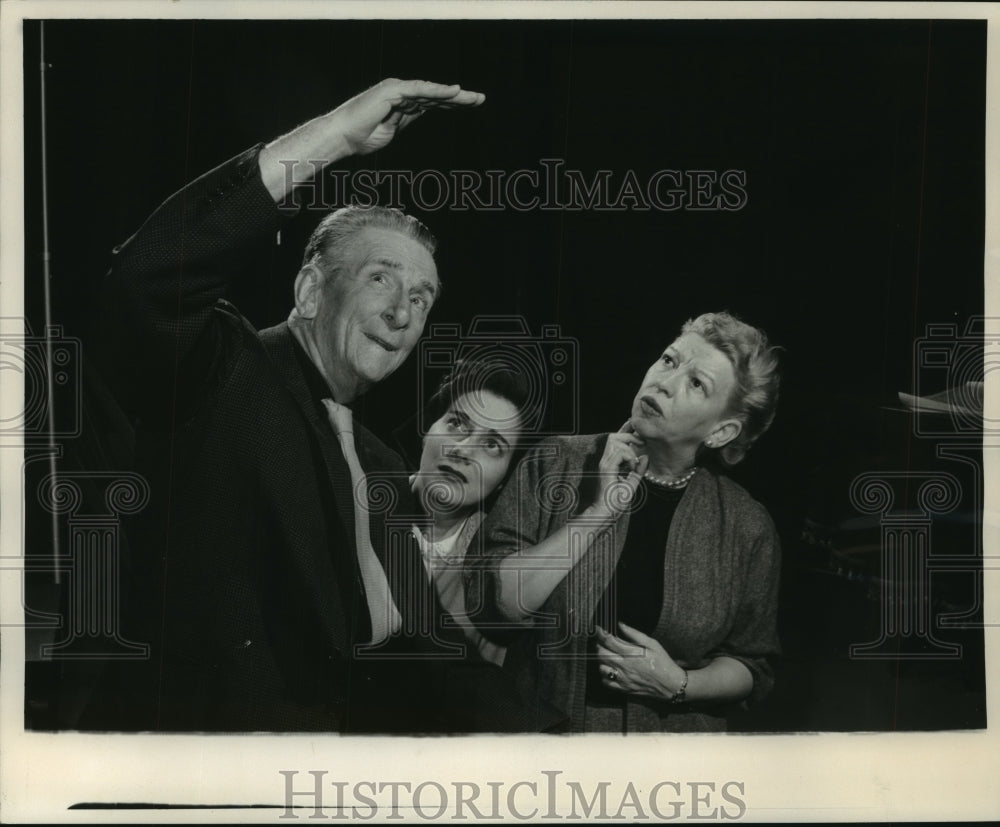 1956, Edward Horton &amp; actors in &quot;Harvey&quot;, Fred Miller Theater - Historic Images