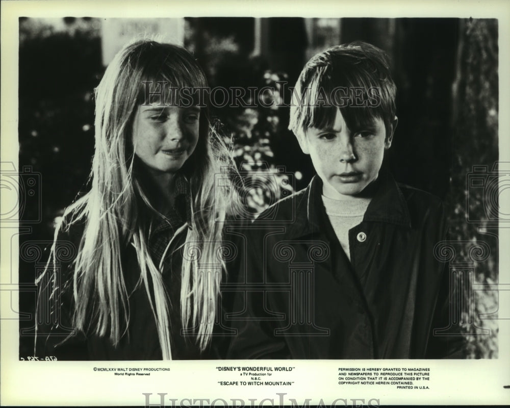 1979 Press Photo Kim Richards and Ike Eisemann star in Escape to Witch Mountain - Historic Images