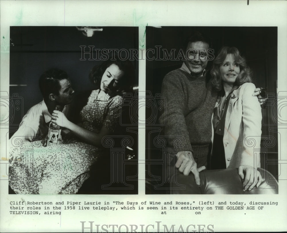 1958 Press Photo Cliff Robertson, Piper Laurie in "The Days of Wine and Roses" - Historic Images