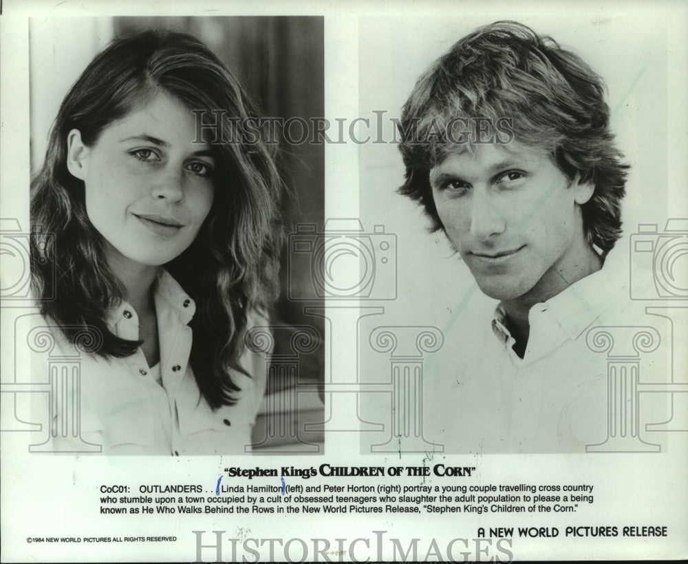 1984 Press Photo Linda Hamilton with co-star Peter Horton Children of the Corn- Historic Images