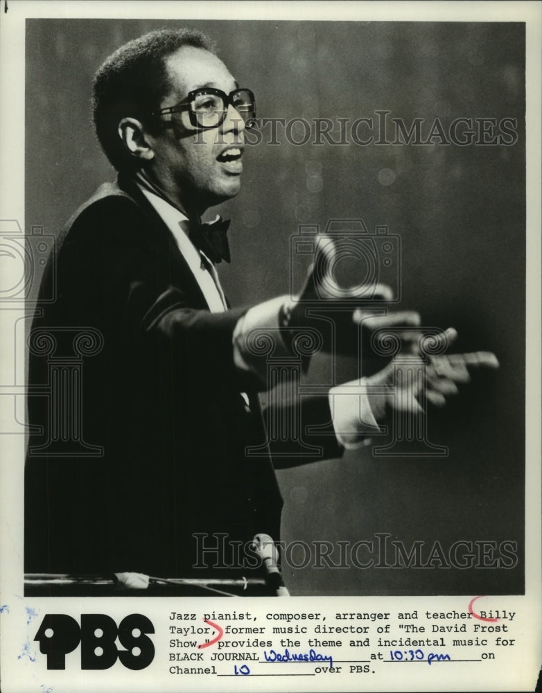 1975, United States Jazz pianist, Dr. Billy Taylor on Black Journal - Historic Images