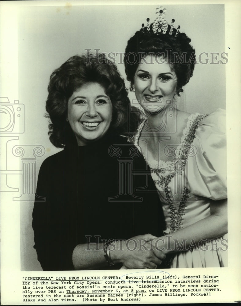 1980, Beverly Sills, Director of New York City Opera's "Cinderella" - Historic Images