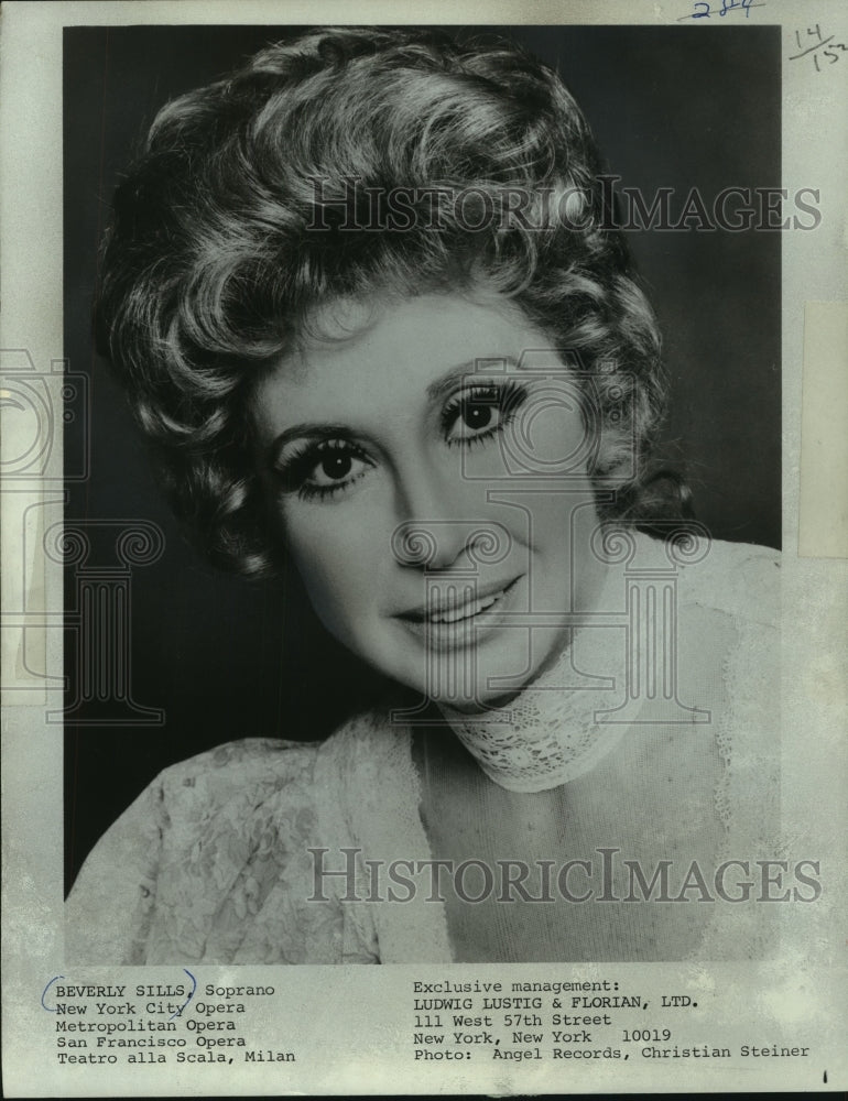 1977, Soprano Beverly Sills of New York City Opera - mjp34938 - Historic Images