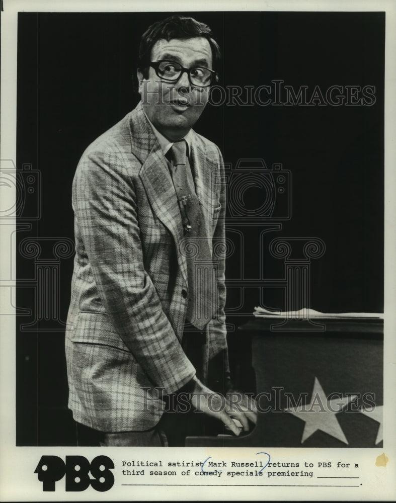 1978, Political satirist Mark Russell returns to PBS Monday - Historic Images