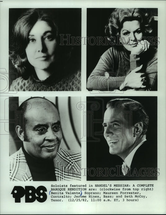 1982 Press Photo Soloists featured in Handel's Messiah on PBS - mjp35075-Historic Images