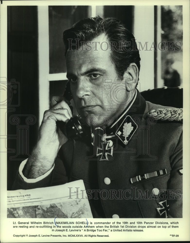 1977, Actor Maximilian Schell stars in "A Bridge Too Far" - mjp35202 - Historic Images