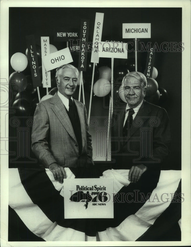 1976, Howard K. Smith, Harry Reasoner, Democratic Convention Stage - Historic Images
