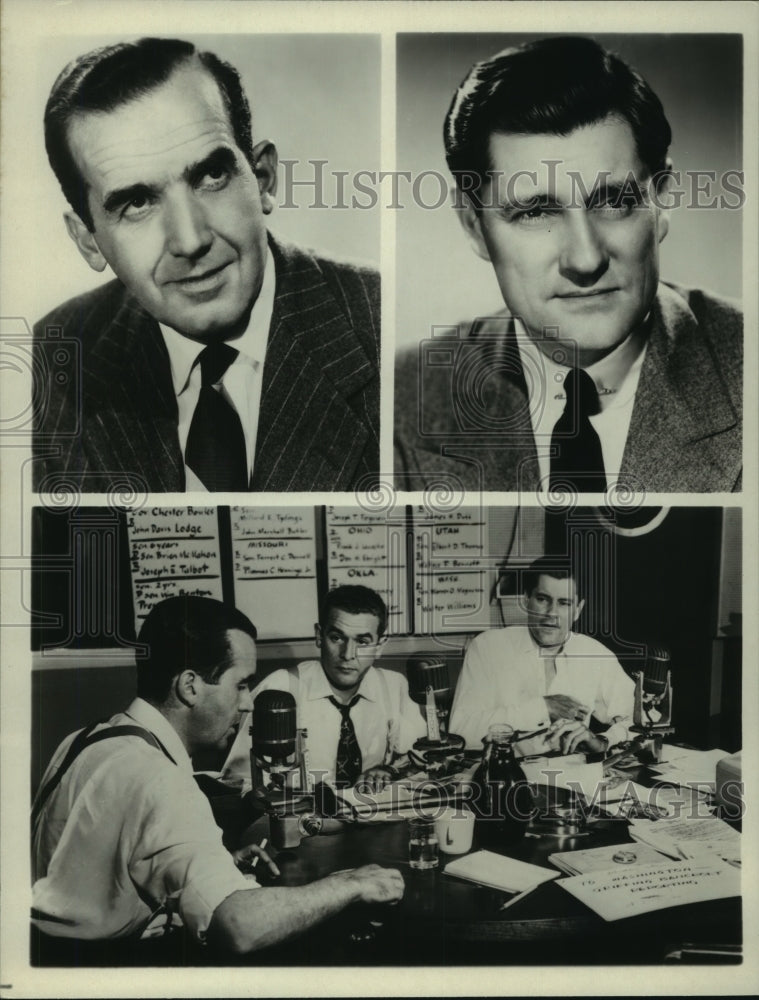 Press Photo Eric Sevareid, CBS newsman, with other CBS newsmen - mjp35238 - Historic Images