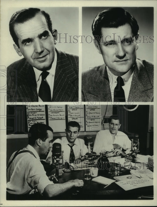 Press Photo Eric Sevareid, CBS newsman, with other CBS newsmen - mjp35238 - Historic Images